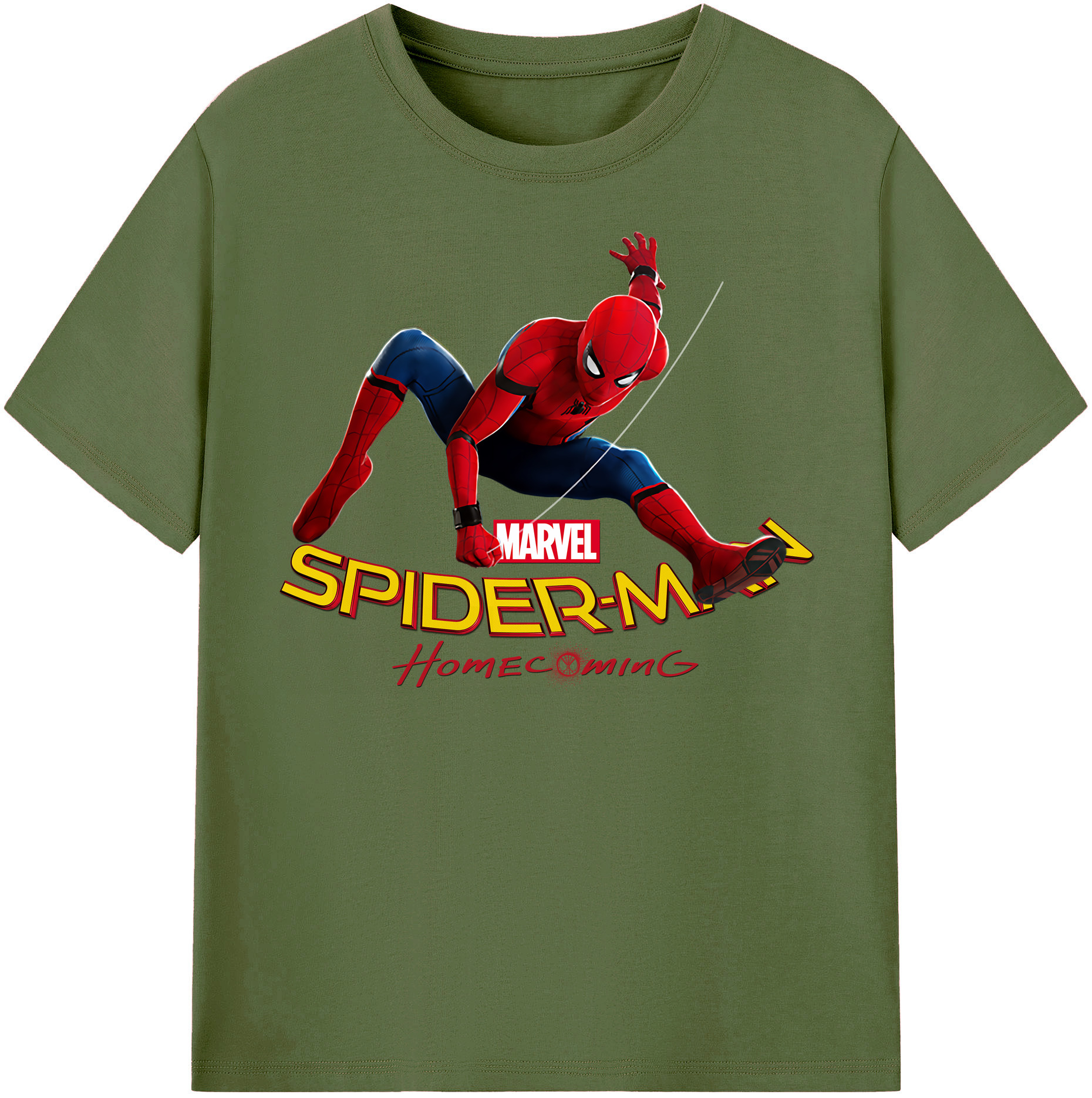 （画像用） Spider Man スパイダーマン 綿100％半袖Tシャツ（フロントプリント）